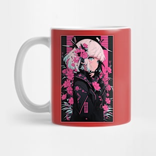 Aesthetic Anime Girl Pink Rosa Black | Quality Aesthetic Anime Design | Chibi Manga Anime Art Mug